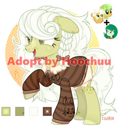 Size: 1280x1340 | Tagged: safe, artist:hoochuu, artist:mint-light, wallflower blush, oc, oc only, earth pony, pony, equestria girls, g4, base used, braid, clothes, eyelashes, female, mare, raised hoof, simple background, white background