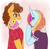 Size: 1280x1245 | Tagged: safe, artist:hahyh, cheese sandwich, sassy saddles, earth pony, pony, unicorn, g4, bouquet, bouquet of flowers, clothes, female, flower, male, mare, sassysandwich, shipping, stallion, straight