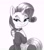 Size: 2437x2756 | Tagged: safe, artist:pabbley, rarity, pony, unicorn, g4, belly button, black and white, choker, clothes, female, grayscale, high res, lidded eyes, mare, monochrome, partial color, simple background, smiling, socks, thigh highs, white background
