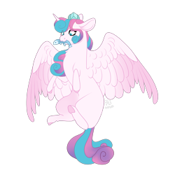 Size: 4000x4000 | Tagged: safe, artist:paliona, princess flurry heart, fish, pony, g4, absurd resolution, female, mare, mouth hold, older, older flurry heart, simple background, solo, transparent background, underhoof