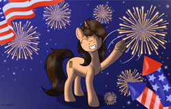 Size: 4177x2665 | Tagged: safe, artist:small-brooke1998, oc, oc:small brooke, pony, unicorn, 2022, 4th of july, holiday, independence day