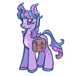 Size: 489x489 | Tagged: safe, artist:queenrosedust, twilight sparkle, pony, unicorn, g4, alternate design, bag, female, mare, markings, redesign, saddle bag, simple background, solo, unicorn twilight, white background