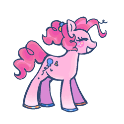 Size: 568x568 | Tagged: safe, artist:queenrosedust, pinkie pie, earth pony, pony, g4, alternate design, female, freckles, mare, redesign, simple background, solo, white background