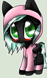 Size: 382x632 | Tagged: safe, artist:kat-the-true-kitkat, oc, oc only, pegasus, pony, clothes, eyelashes, female, hoodie, mare, pegasus oc, solo, wings
