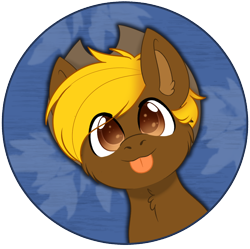 Size: 1200x1197 | Tagged: safe, artist:rokosmith26, oc, oc only, oc:acres, earth pony, pony, :p, bust, cheek fluff, commission, cowboy hat, cute, earth pony oc, eye clipping through hair, hat, male, neck fluff, simple background, stallion, tongue out, ych result