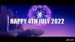 Size: 640x360 | Tagged: safe, edit, edited screencap, editor:quoterific, screencap, g4, my little pony: the movie, 2022, 4th of july, animated, canterlot castle, fireworks, gif, gifs.com, holiday, impact font, night, no pony, text