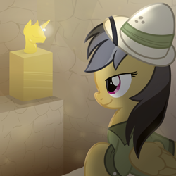 Size: 2000x2000 | Tagged: safe, artist:candy meow, daring do, pegasus, pony, determined, female, hat, high res, jewelry, mare, newbie artist training grounds, ring