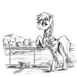 Size: 1000x1000 | Tagged: safe, artist:clarkeotterton, oc, oc only, earth pony, pony, fallout equestria, fanfic:dawn's candor, butt, dock, plot, solo, tail, traditional art