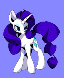 Size: 699x850 | Tagged: safe, artist:stacy_165cut, rarity, pony, unicorn, g4, blue background, female, horn, mare, simple background, solo