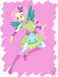 Size: 768x1024 | Tagged: safe, artist:ilaria122, fluttershy, human, equestria girls, g4, crystal guardian, crystal wings, lips, solo, wings