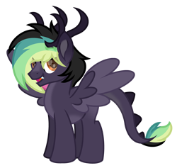 Size: 3800x3600 | Tagged: safe, artist:ponkus, oc, oc only, oc:party trigger, original species, pony, antlers, artfight, galaxy beast, high res, male, simple background, solo, stallion, transparent background