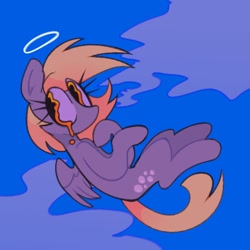 Size: 1200x1200 | Tagged: safe, artist:opossum-stuff, derpy hooves, pegasus, pony, crying, halo, solo