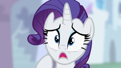 Size: 1280x720 | Tagged: safe, screencap, rarity, pony, unicorn, g4, season 2, sweet and elite, astonished, female, implied fancypants, mare, open mouth, shrunken pupils, solo