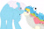 Size: 1280x854 | Tagged: safe, artist:itstechtock, cottonflock, rainbow trout (character), pony, rainbow roadtrip, gay, male, nuzzling, simple background, white background