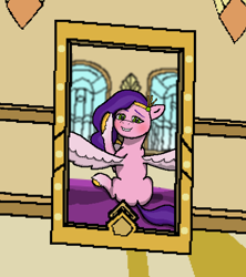 Size: 1696x1912 | Tagged: safe, artist:realdash, pipp petals, pegasus, pony, g5, bedroom eyes, female, mare, mirror, phone, raised hoof, reflection, selfie, sitting, spread wings, wings