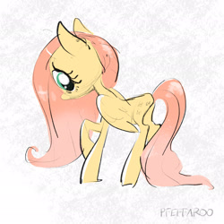 Size: 2048x2048 | Tagged: safe, artist:pfeffaroo, fluttershy, pegasus, pony, g4, butt, cute, daaaaaaaaaaaw, female, flutterbutt, high res, mare, plot, shyabetes, solo