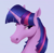 Size: 3223x3140 | Tagged: safe, artist:aquaticvibes, twilight sparkle, pony, unicorn, g4, blue background, bust, female, high res, hoers, mare, portrait, simple background, solo, why the long face