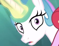 Size: 628x488 | Tagged: safe, screencap, princess celestia, alicorn, pony, between dark and dawn, g4, season 9, big eyes, bust, close-up, closeup on the face, clothes, cute, cutelestia, eyelashes, face, female, frown, glowing, glowing horn, horn, looking back, magic, magic aura, mare, moments before disaster, open mouth