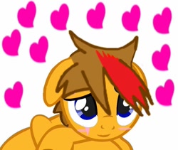 Size: 982x830 | Tagged: artist needed, safe, oc, oc:dawn frontier, flutterdawn, heart, in love, male, reaction image