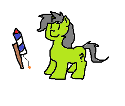 Size: 322x273 | Tagged: safe, artist:neuro, oc, oc only, oc:filly anon, earth pony, pony, 4th of july, female, filly, fireworks, foal, holiday, ms paint, simple background, solo, white background