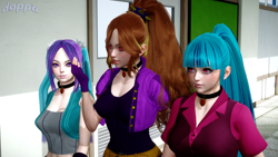 Size: 2560x1440 | Tagged: safe, artist:doppa, artist:doppelboner, adagio dazzle, aria blaze, sonata dusk, human, g4, 3d, honey select, humanized, the dazzlings, trio