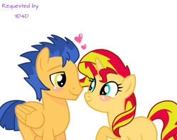 Size: 953x756 | Tagged: safe, artist:bunnyregan, flash sentry, sunset shimmer, g4, female, male, ship:flashimmer, shipping, simple background, straight, white background