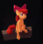 Size: 754x768 | Tagged: safe, artist:inkhooves, apple bloom, earth pony, pony, g4, black background, female, filly, foal, log, simple background, sitting, solo