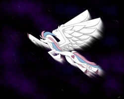 Size: 1280x1021 | Tagged: safe, artist:lucktail, star catcher, pony, g3, g4, flying, g3 to g4, generation leap, night, solo