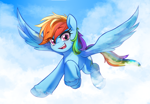 Size: 4271x2964 | Tagged: safe, artist:maren, rainbow dash, pegasus, pony, female, looking at you, mare, open mouth, solo