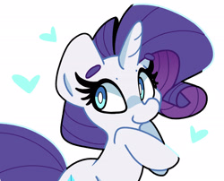 Size: 2431x1965 | Tagged: safe, artist:kindakismet, rarity, pony, unicorn, g4, cute, female, heart, mare, raribetes, simple background, smiling, solo, white background