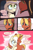 Size: 3000x4500 | Tagged: safe, artist:storyteller, oc, oc:hard boiled, oc:sunny side, earth pony, pony, unicorn, comic:eavesdrop, comic, dialogue, female, hug, male, mare, sad, smiling, speech bubble, stallion, worried