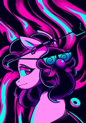 Size: 2867x4096 | Tagged: safe, artist:poxy_boxy, pinkie pie, earth pony, pony, abstract background, bust, groucho mask, high res, limited palette, solo