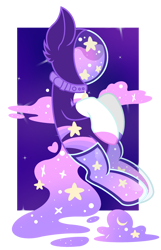 Size: 1778x2765 | Tagged: safe, artist:ponkus, oc, original species, pony, abstract background, ambiguous gender, collar, floating, solo