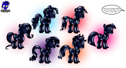 Size: 7680x4154 | Tagged: safe, artist:damlanil, applejack, fluttershy, pinkie pie, rainbow dash, rarity, twilight sparkle, alicorn, earth pony, latex pony, original species, pegasus, pony, unicorn, g4, my little pony: the movie, applejack's hat, bad end, bondage, comic, commission, cowboy hat, dialogue, encasement, female, hat, horn, latex, latexified, liquid latex, living latex, mane six, mare, no eyes, no face, no mouth, offscreen character, rubber, rubber drone, rubber suit, shiny, show accurate, simple background, speech bubble, storm king's emblem, story, story included, text, transformation, transparent background, twilight sparkle (alicorn), vector, wings