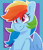Size: 1200x1400 | Tagged: safe, artist:modularpon, rainbow dash, pegasus, pony, animated, blushing, chest fluff, floppy ears, loop, perfect loop, solo