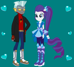 Size: 680x614 | Tagged: safe, artist:owletbrigthness, rarity, thunderlane, human, equestria girls, g4, crystal guardian, equestria girls-ified, female, male, ponied up, solo