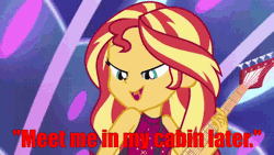 Size: 900x507 | Tagged: safe, edit, bulk biceps, desert sage, flash sentry, sandalwood, sunset shimmer, technicolor waves, watermelody, human, equestria girls, equestria girls series, g4, spring breakdown, spoiler:eqg series (season 2), all good (song), animated, converse, electric guitar, female, guitar, implied sex, male, musical instrument, one eye closed, ship:flashimmer, shipping, shoes, starry eyes, straight, text, wingding eyes, wink