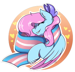 Size: 2312x2244 | Tagged: safe, artist:shamy-crist, oc, oc only, oc:misty snow, pegasus, pony, female, high res, mare, pride, pride flag, simple background, solo, transgender pride flag, transparent background