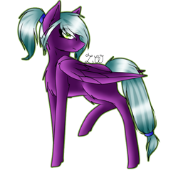 Size: 661x631 | Tagged: safe, artist:kat-the-true-kitkat, oc, oc only, pegasus, pony, chest fluff, female, looking back, mare, pegasus oc, simple background, smiling, solo, transparent background, wings