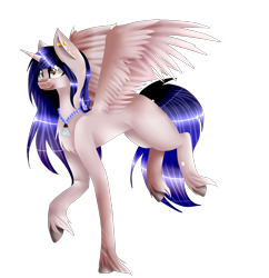 Size: 2112x2178 | Tagged: safe, artist:kat-the-true-kitkat, oc, oc only, alicorn, pony, alicorn oc, chest fluff, female, high res, horn, jewelry, mare, necklace, pearl necklace, simple background, smiling, solo, transparent background, unshorn fetlocks, wings
