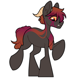 Size: 2000x2000 | Tagged: safe, alternate version, artist:moonert, oc, oc only, pony, high res, horns, male, raised hoof, simple background, solo, stallion, transparent background
