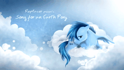 Size: 1920x1080 | Tagged: safe, artist:feather-ponyart, artist:replacer, oc, oc only, oc:happy dream, pegasus, pony, 2012, animated, blue, brony music, cloud, link in description, male, music, my little pony logo, nostalgia, on a cloud, sitting, sitting on a cloud, solo, sound, sound only, stallion, webm, youtube, youtube link, youtube video