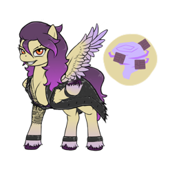 Size: 2048x2048 | Tagged: safe, alternate version, artist:multiverseequine, derpibooru exclusive, oc, oc only, oc:terri hurricane, pegasus, pony, clothes, colored, come at me bro, female, full body, grin, high res, jacket, leather jacket, looking at you, mare, muscles, muscular female, pegasus oc, quadrupedal, raised leg, simple background, smiling, smiling at you, solo, tattoo, transparent background, wrestler, wristband