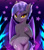 Size: 1772x2029 | Tagged: safe, artist:darksly, oc, oc only, oc:midnight blossom, bat pony, semi-anthro, arm hooves, bat pony oc, bedroom eyes, belly button, body pillow, body pillow design, commission, cute, eyeshadow, fangs, female, frog (hoof), hoofbutt, makeup, mare, solo, underhoof