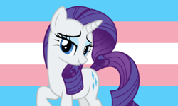 Size: 1440x864 | Tagged: safe, rarity, pony, unicorn, g4, graveyard of comments, pride, pride flag, solo, transgender, transgender pride flag