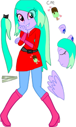 Size: 687x1148 | Tagged: safe, artist:gouhlsrule, oc, oc only, oc:tropical frosting, human, equestria girls, g4, belt, boots, clothes, denim, equestria girls-ified, high heel boots, jeans, pants, shirt, shoes, simple background, solo, transparent background