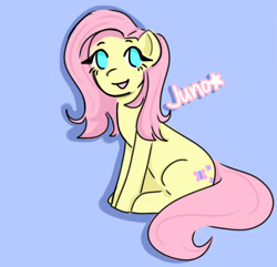 Size: 750x722 | Tagged: safe, artist:juno⋆, fluttershy, pony, g4, female, mare, original art, sitting, solo, wingless