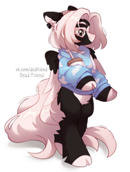 Size: 2948x3908 | Tagged: safe, artist:dedfriend, oc, oc only, oc:kate braxton, pegasus, pony, bald face, bipedal, black coat, blaze (coat marking), clothes, cloud pattern, cloven hooves, coat markings, colored eyebrows, colored eyelashes, colored hooves, colored pinnae, colored wings, disposable cup, drink, ear piercing, facial markings, female, fluffy, high res, hoodie, mare, pale belly, piercing, simple background, smiling, solo, straw, tail, transparent background, two toned wings, white mane, white tail, wings