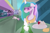 Size: 3000x2000 | Tagged: safe, artist:enonnnymous, princess celestia, oc, oc:anon, alicorn, earth pony, human, pony, unicorn, series:anon loves celestia, g4, /sun/, blushing, cake, camera, canterlot, dialogue, ear blush, fainted, female, floppy ears, food, hand, high res, holding hooves, hoof hold, magic, mare, peytral, public, smiling, table, telekinesis