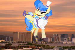 Size: 1024x682 | Tagged: safe, artist:jhayarr23, artist:thegiantponyfan, sapphire shores, earth pony, pony, g4, female, giant pony, giant sapphire shores, giant/macro earth pony, giantess, highrise ponies, irl, las vegas, macro, mare, mega giant, nevada, photo, ponies in real life